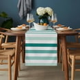 thumbnail image 2 of Teal Ombre Grey Striped Table Runner - 90 Inch Long, Kitchen Dining Table Runner Dresser Scarves, Farmhouse Stripe Modern Farmhouse Decor for Coffee Tables Wedding Party Banquet, 2 of 8