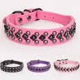 thumbnail image 4 of Dog Collars for Small Dogs, Spike Rivet Pu Leather Studded Stud Spiked Puppy Collar for Small Medium Large Dogs 1Pack, 4 of 5