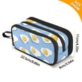 thumbnail image 4 of FORMRS Pencil Case with 3 Compartments Zipper Pouch, Elementary School Level and up, Playful Fried Eggs, 4 of 8