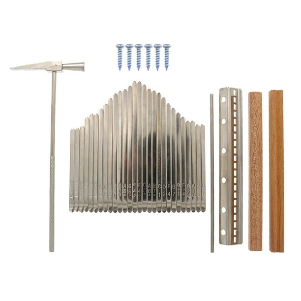 21 Tone Kalimba Keys Set with Tuning Hammer 21 Tones Finger Piano Thumb Piano Playing Pieces Steel Lettering Kalimba Keyboard Musical Instrument