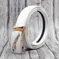 thumbnail image 2 of Cow Leather Men's Automatic Buckle Belt Blue/white/brown/black/red 3.5CM Width Designer Belt for Men 90-130CM Trouser Belts, 2 of 4