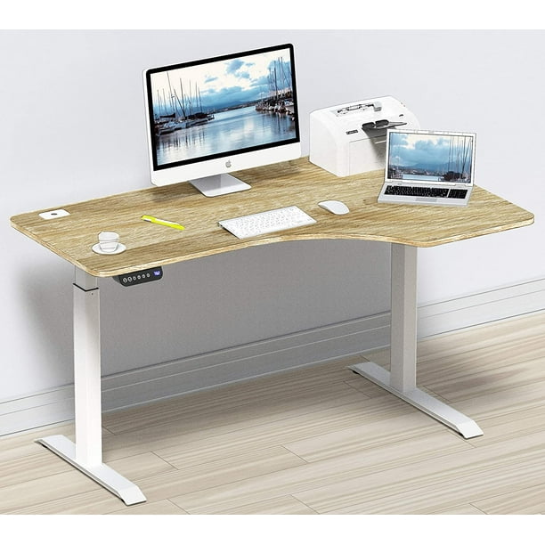 DIY L-Shaped Ergonomic Electric Height Adjustable Desk With Drawers with Dual Monitor