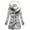 Gray, variant on Patlollav Winter Womens Velvet Coats Double Breasted Hooded Solid Color Mid Length Temperament Commuting Jacket
