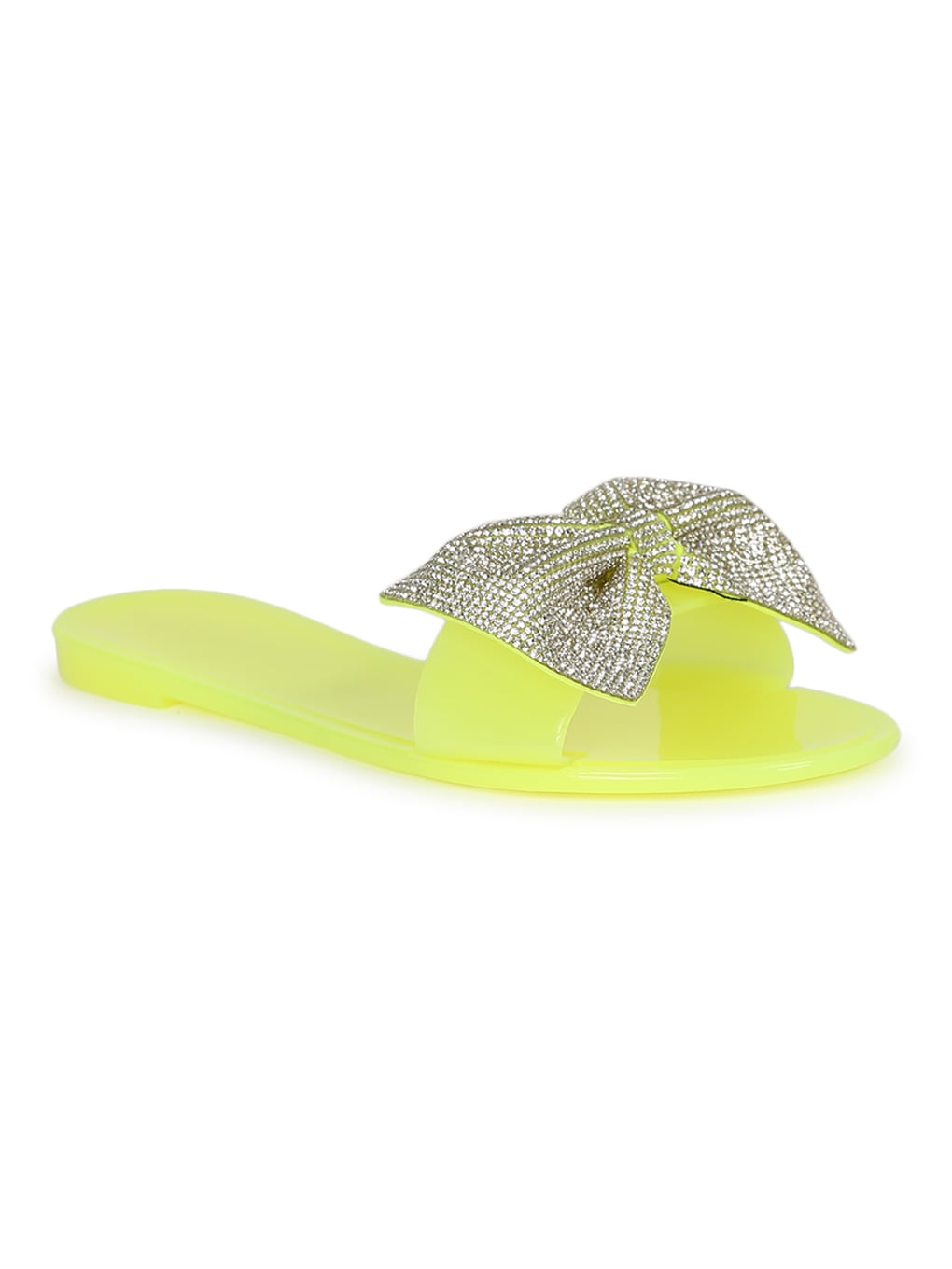 rhinestone bow jelly sandals