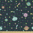thumbnail image 2 of Space Fabric by the Yard, Alien Planets with Shooting Stars and Polka Dots Galaxy Heavenly Bodies Asteroid, Decorative Upholstery Fabric for Chairs & Home Accents, Multicolor by Ambesonne, 2 of 5