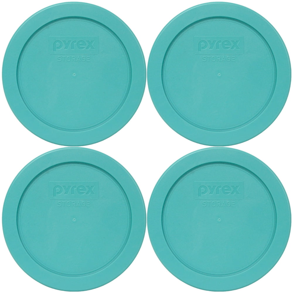 Pyrex 7200PC Turquoise Plastic Round Replacement Lid (4Pack
