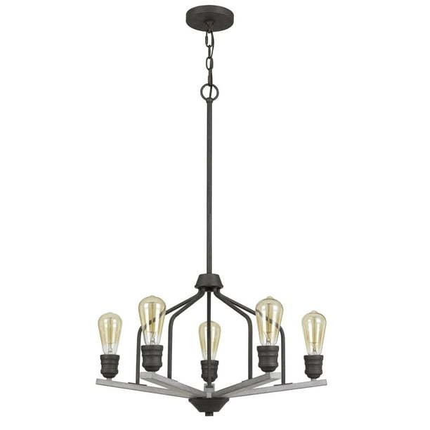 Metal Frame Chandelier With Wooden Crossbar Support Gray Com Metal Frame Chandelier With Wooden, Decor Living 18 Light Chandelier Costco