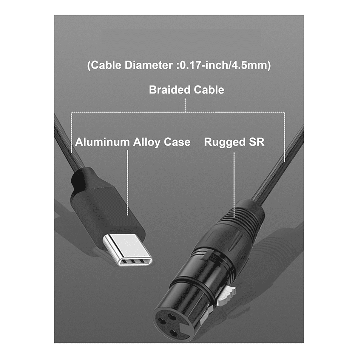 3X XLR to USB C for Phone Microphone Cable Tablet, Laptop and Other Type Device(6FT)