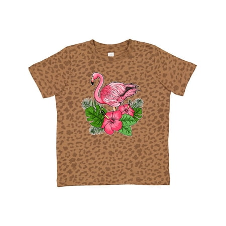 

Inktastic Flamingo with Tropical Flowers Gift Toddler Boy or Toddler Girl T-Shirt