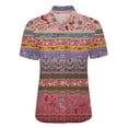 thumbnail image 4 of Xunmmm Button Down Shirt for Women Casual Art Flower Printed Short Sleeved Shirt Breathable Summer Fashion Hot Pink S, 4 of 4