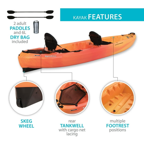 Lifetime Spitfire 12 ft Tandem Kayak, Sunset Fusion (90915