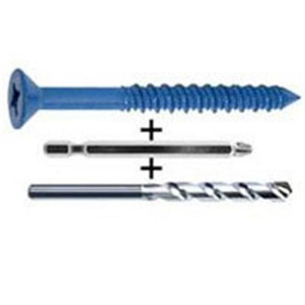 COBRA ANCHORS 634J Flat Head Concrete Screw, 1/4 in Thread, 2 in Drive