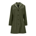thumbnail image 6 of Dwralegc Pea Coats for Women Dress Trench Outerwear Coats Single Breasted Stand Collar Wool Blend Jackets & Coats Thicken Balck Overcoat with Pockets Army Green XL, 6 of 7