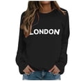 thumbnail image 2 of London Sweatshirts for Women 2025 Long Sleeve Crewneck Graphic Sweatshirt Pullover Tops Fall Winter Outfits Streetwear, 2 of 5