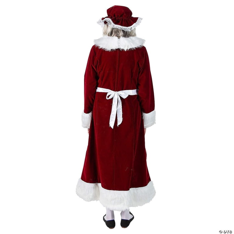 burgundy women's red santa ballet dress 3 Piece Burgundy Velvet Mrs. Claus Outfit, Size 16-18