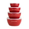 Kitchenaid 4piece Prep Bowl Set with Lids in Empire Red and Assorted