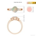 thumbnail image 6 of Angara Natural Opal Ring - Solitaire Oval Opal Split Shank Ring with Trio Diamonds for Women | October Birthstone Jewelry | 14K Rose Gold Opal Ring (Ring Size = 13.5), 6 of 10