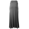 thumbnail image 3 of Made by Olivia Women's Basic Foldable High Waist Regular and Plus Size Maxi Skirts, 3 of 3