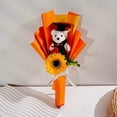 thumbnail image 2 of Graduation season simulation flower Sunflower Bear bouquet Flower Handmade Flower, 2 of 5