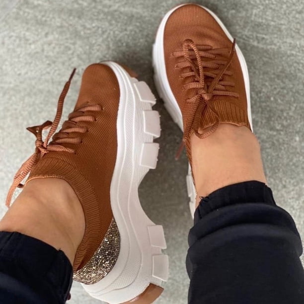 Novedad de verano, zapatos deportivos informales de suela gruesa de gran tamaño, puntera redonda, encaje frontal Wmkox8yii shalkjhdk272