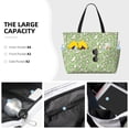thumbnail image 4 of Ratiio Cute Frog Print Large Capacity Beach Travel Bag, Polyester Waterproof Tote Bag with Zipper for Vacation and Daily Use, 4 of 6