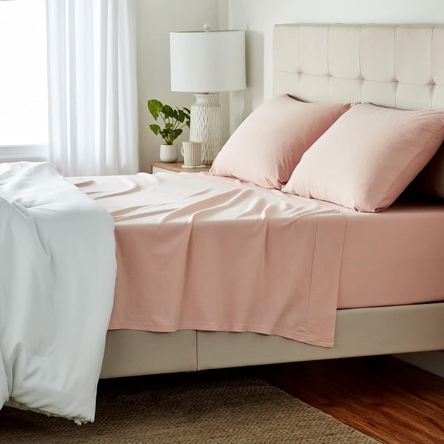 Cotton Jersey Piece Bed Sheet Set Queen Oatmeal Solid