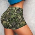 thumbnail image 4 of Naloa Green Skulls Biker Shorts for Women Seamless Scrunch Short Women’s Yoga Shorts for Gym Running Sport Shorts - Large, 4 of 9