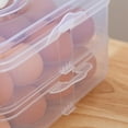 thumbnail image 5 of HEJULIK Egg Holder for Refrigerator, 2-Layers 48 Deviled Egg Tray with Lid Egg Carrier Box Dispenser Container with Handle for Eggs 48 Count, 5 of 7