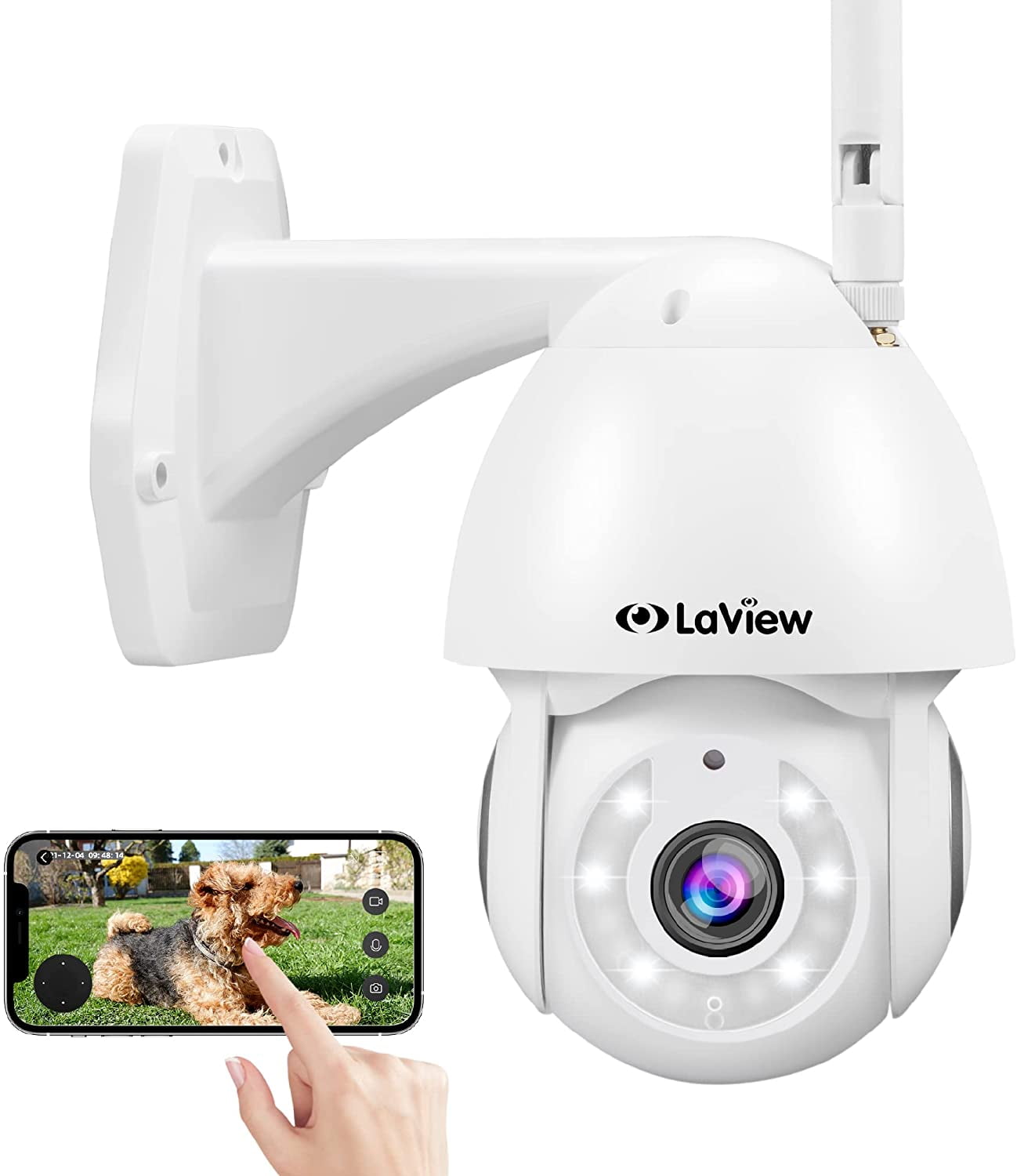 Laview 4MP Cameras for Home Security,270°View Range 2K Security Camera Outdoor with Starlight Color Night Vision,Audible Alarm,Human Detection,US