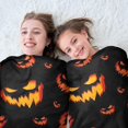 thumbnail image 5 of Black Halloween Pumpkin Faces Round Blanket,Comfortable Soft Flannel Throw Blanket,All Season,Warm Lightweight Blankets for Sofa Bed Couch Living Room Chair 60"x60", 5 of 5