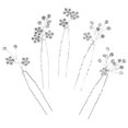 thumbnail image 1 of 5 horquillas para el pelo con flores para novia, horquillas para el pelo con diamantes de imitación para boda, tocado de graduación, joyería, 1 of 7