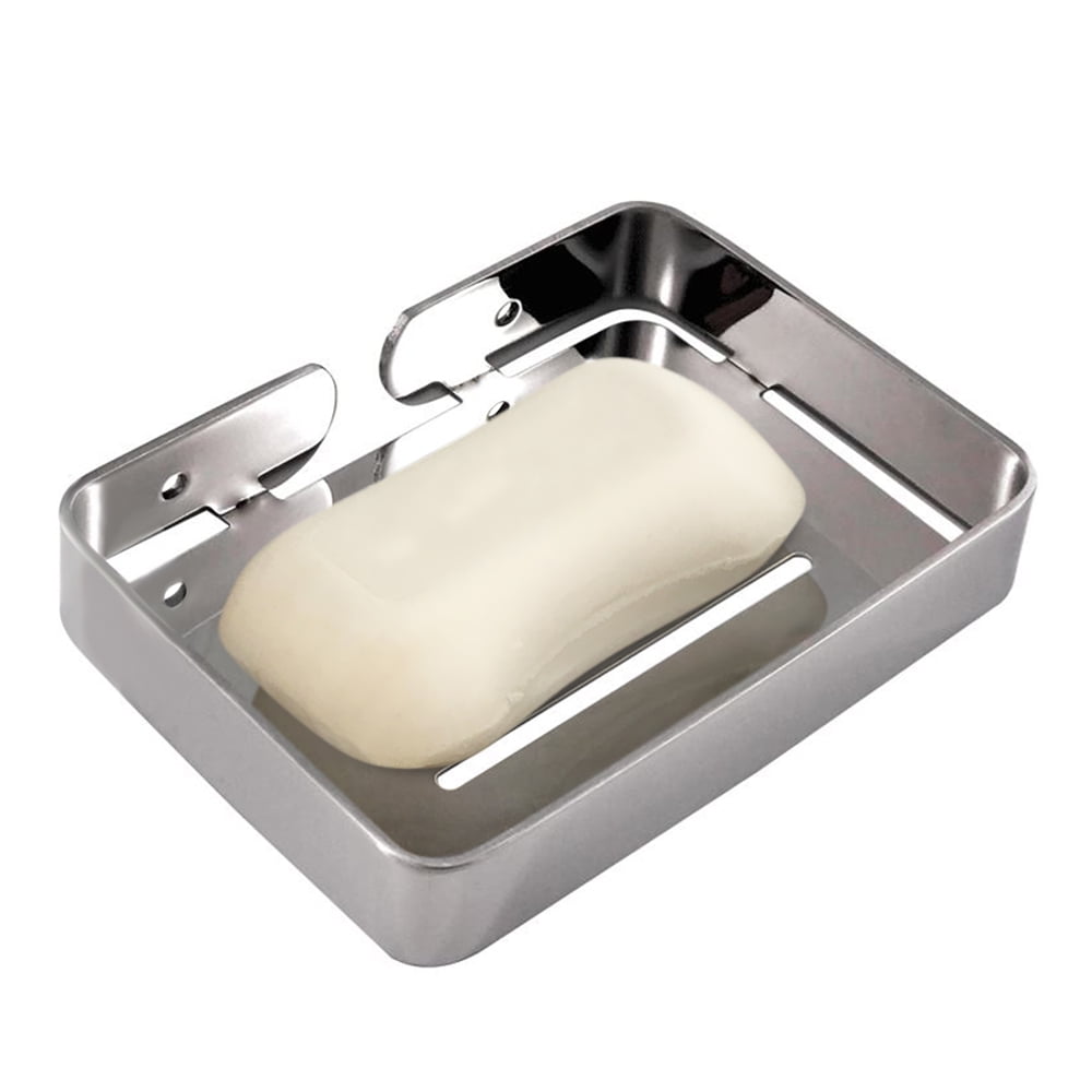 Shower Strong Stainless Steel Soap Dish Soap Box Tray with Drain Soap Holder LE 