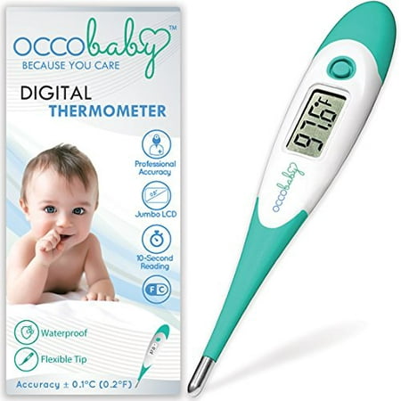 OCCObaby Clinical Digital Baby Thermometer - Flexible Tip and 10 Second Fever Read by Rectal & Oral | Limited Edition | Waterproof FDA Approved Medical Thermometer for Infants & (Best Infant Rectal Thermometer)