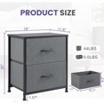 thumbnail image 3 of Nightstand with 2 Fabric Drawers, Metal Frame & Wood Top, Storage Furniture for Closet/Entryway/College Dorm, Grey, 3 of 8