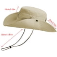 thumbnail image 5 of Men's Outdoor Sun Hat Breathable Fisherman's Hat, Wenini Nylon UPF 50+ Lightweight Shade Cap, Foldable Travel Hat for Hiking Fishing Beach Camping Gardening, Beige, 5 of 7