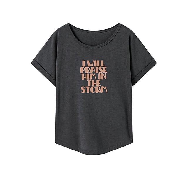 Camiseta para mujer verano suave manga corta Top para vacaciones regalo del día de San Valentín S