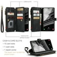 thumbnail image 3 of for Samsung Galaxy S25 Case Wallet for Women Men, Samsung Galaxy S25 Case, PU Leather Magnetic Flip Strap Wristlet Zipper Card Holder Wallet Business Phone Cover for Galaxy S25,Black, 3 of 9
