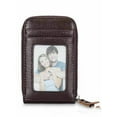 thumbnail image 3 of Leather RFID Blocking Wallet - Slim Zipper Credit Card Holder Purse for Women and Men, Thin Black TIKA, 3 of 6