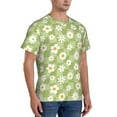 thumbnail image 2 of Vsdgher Daisies Flowers Print Men's Dry Fit Mesh Athletic Shirts Moisture Wicking Tennis T-Shirt Tops, 2 of 9
