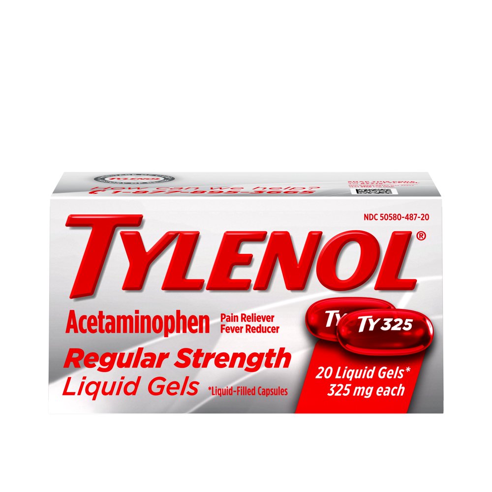 Tylenol Regular Strength Liquid Gels with 325 mg Acetaminophen, 20 ct