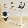 thumbnail image 5 of ACTIVESIT White 32"x18" Adjustable Overbed Bedside Table with Wheels Laptop Table Standing Computer Desk Portable Stand-up Work Station Cart Tray Side Table for Sofa and Bed, 5 of 8