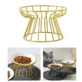 thumbnail image 6 of Cat And Dog Bowl Pet Feeding Dish Metal Raised Stand Cat Food Bowl Water Feeder Cat Elevated Feeder Neck Pet Ceramic Bowl , Gold Raised Stand, 6 of 10