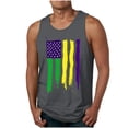 thumbnail image 2 of lcziwo Mardi Gras Flag Tank Tops for Men Big and Tall Workout Gym Shirts 2025 Summer Casual Sleeveless T-Shirt Vacation Beach Outfits Dark Gray XXXL, 2 of 4