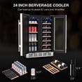 thumbnail image 7 of Rocita Dual Zone Wine Cooler Beverage Refrigerator, 24 inch Wine Coolers Fridge Side by Side Refrigerator Glass Fridge with Safety Locks for 20 Bottles and 57 Cans, 7 of 7