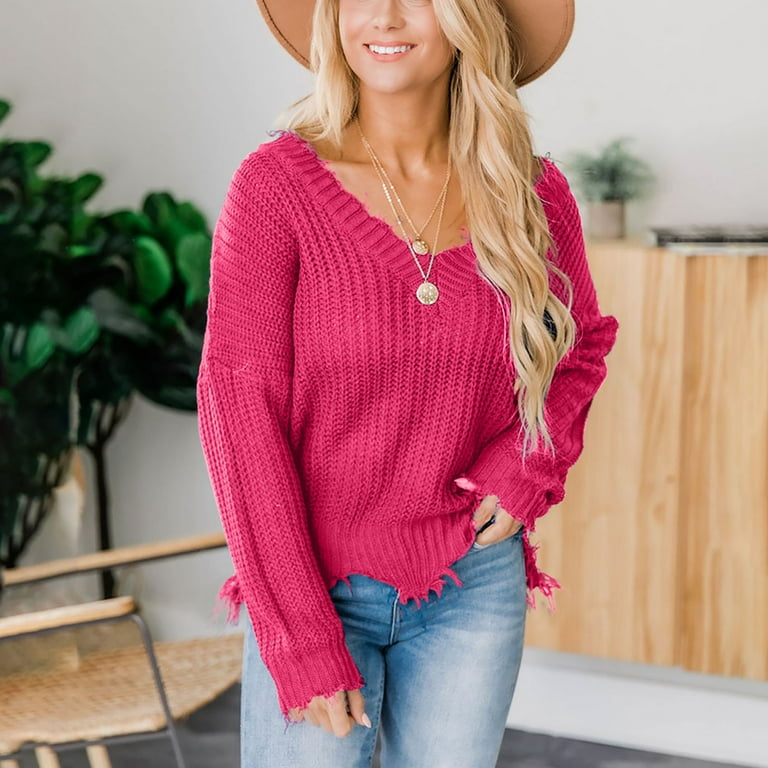 Irregular Strapless Shoulder V- neck Sweaters Irregular Strapless Shoulder V- neck Sweaters
