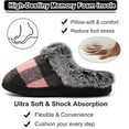 thumbnail image 3 of CHICVOMEY House Slippers for Women & Men Checkered Plaid Memory Foam Slippers with Fuzzy Faux Fur Non-Slip Cozy House Slippers, 3 of 6
