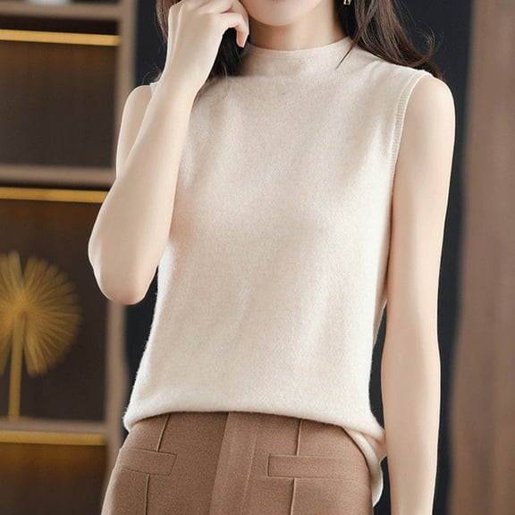 Women Tank Top Fashion Casual Plain Crewneck Sleeveless Elegant Loose Temperament Lounge Relaxed Undershirt Going out Camisole Tops Trendy Clothes for Women