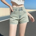 thumbnail image 6 of Npasoilc Denim Shorts for Women Trendy Button High Waisted Mini Shorts Lightweight Comfy Shorts Casual Loose Jean SHorts, 6 of 7