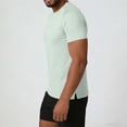 thumbnail image 4 of Men's Short Sleeve Crew Neck T-Shirt with Side Slit Hem – Solid Lightweight Tee Tops for Summer Gym and Casual Wear White T Shirt Men, 4 of 8