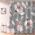 thumbnail image 1 of Cortina de ducha Floral rosa elegante, hoja gris, tela gris Floral, cortina de ducha, decoración del baño Sailing Electrónica, 1 of 5